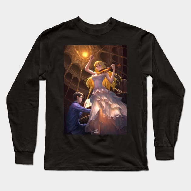 Your Lie In April Long Sleeve T-Shirt by JerryLoh Art